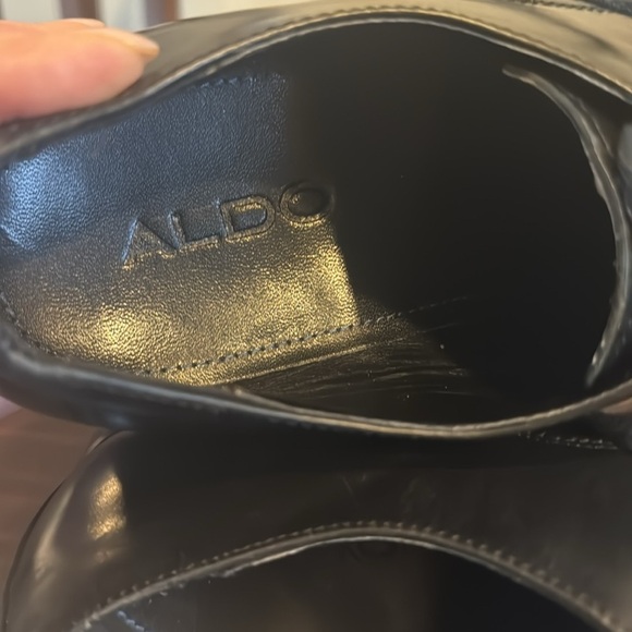 Aldo Elas black leather cap toe lace up dress shoes size 10 - Picture 5 of 15